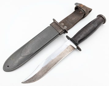 WWII USN Mk 2 Ka-Bar Fighting Knife w/ Sheath