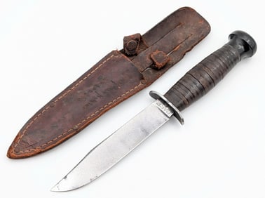 WWII Case XX Fighting Knife w/ Named Sheath