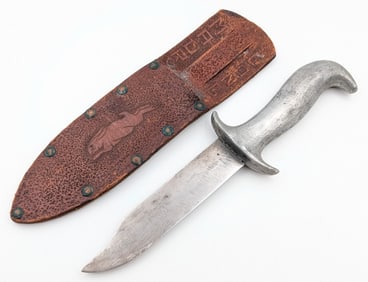 WWII Pacific Theater Fighting Knife w/ Named Sheath