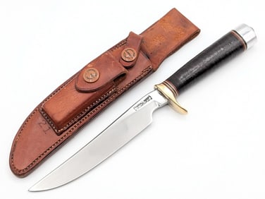 1950's Randall Model 3 Hunter w/ Rough Back Brown Button Sheath