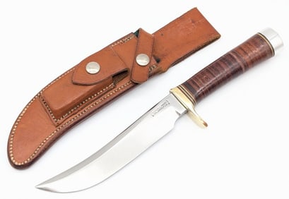 1970's Randall Model 4 5in Big Game Skinner w/ Rough Back Sheath