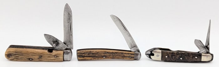 (3) Antique Stag & Jigged Bone Jack Knives