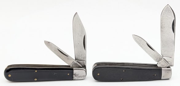 Antique Cattaraugus Ebony Wood & Slick Black Jack Knives