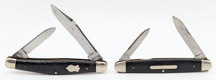 (2) Antique Winchester Ebony Wood Pen Knife & Texas Jack Knife