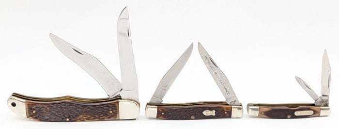 (3) Various Model Schrade Delrin Folding Knives