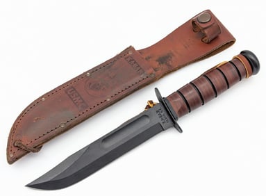 USMC Ka-Bar 7in Fighting Knife w/ Sheath