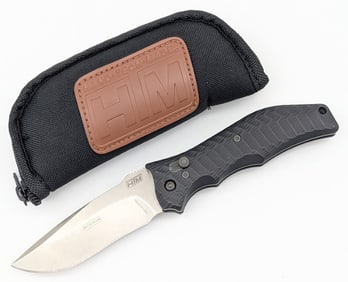 HTM Knives Black Anodized Aluminum Gun Hammer Auto w/ Case