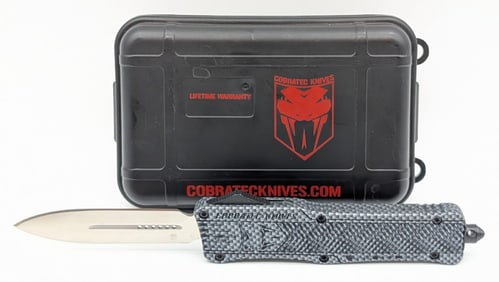 Cobratec Knives Carbon Fiber Pattern OTF Knife w/ Case