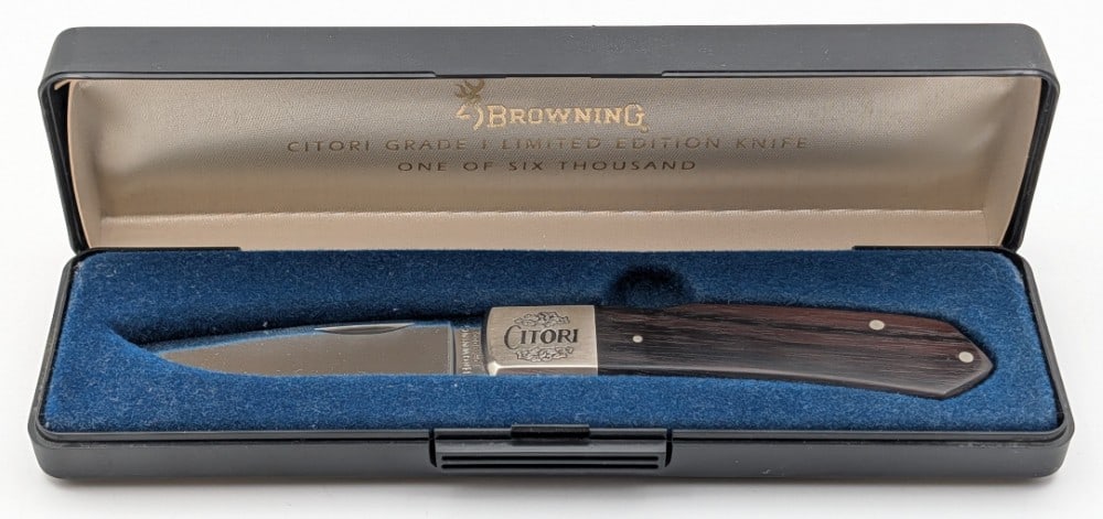 Ltd Browning Citori Grade I African Ebony Lockback Knife w/ Case (1 of 8)