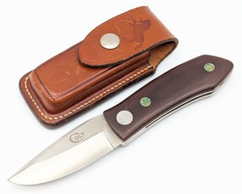 Colt Brown Micarta Clam Shell Folder w/ Sheath