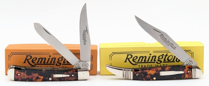 2001 & 02 Tortoise Shell Celluloid The Mariner & The Apprentice Folding Knives w/ Boxes