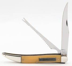 Ka-Bar Union Cutlery Co. Yellow Celluloid Fisherman Knife