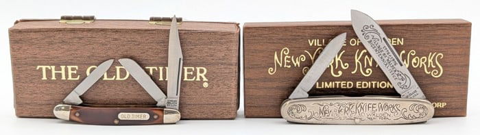 Schrade Old Timer & New York Knife Works Folding Knives w/ Boxes