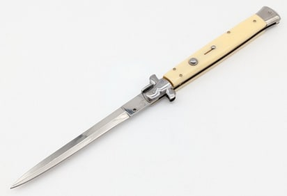 AKC 13in Synthetic White Switchblade Knife