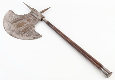 19th Century Indio-Persian Ceremonial Battle Axe