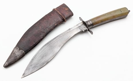 Antique Indo Persian Natural Stone Kukri w/ Sheath