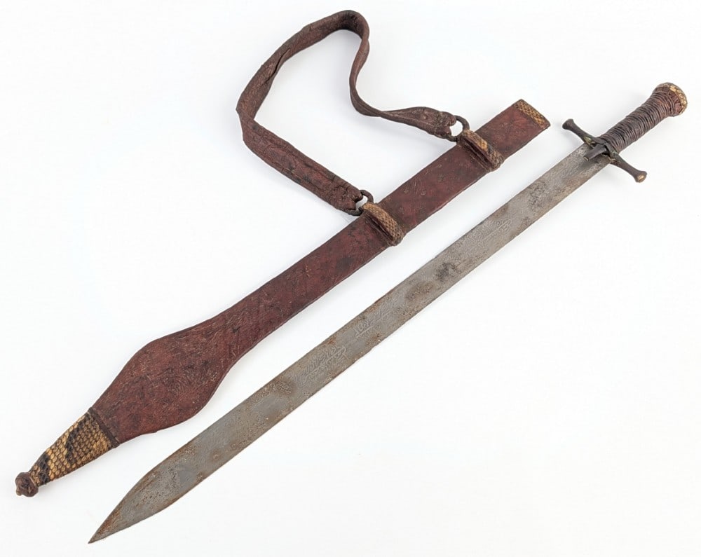 Antique Sudanese Kaskara Sword w/ Sheath (1 of 11)