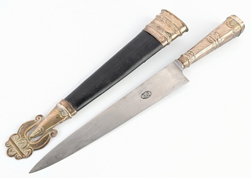 Large Argentine Ju-Ca 900 Coin Silver Gaucho Facon Knife w/ Scabbard (1 of 11)