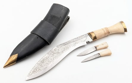 Himalayan Bone Handle Kukri Set w/ Sheath