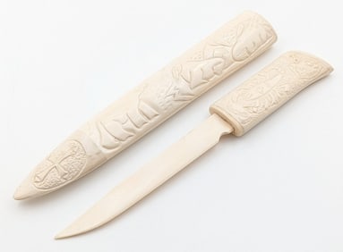 Inuit Carved Walrus Tusk Letter Opener