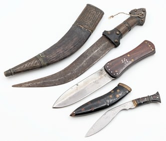 Antique Middle Eastern Arabian Jambiya, Kukri, & Dagger