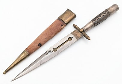 Antique Spanish Plug Bayonet w/ Scabbard