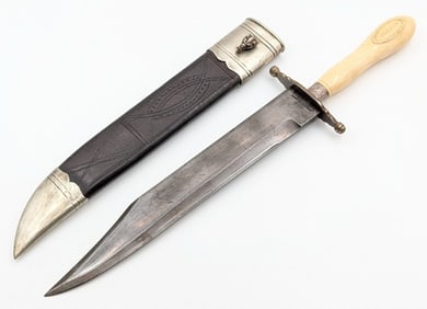 Lockwood Brothers Civil War Style "Exotic Bone" Bowie Knife w/ Sheath