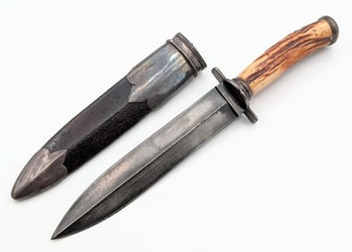 Indian Bodraj Arungsbad Stag Dagger w/ Sheath