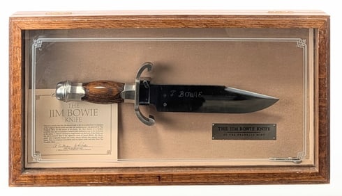 Franklin Mint "The Jim Bowie Knife" Bowie Knife w/ Display
