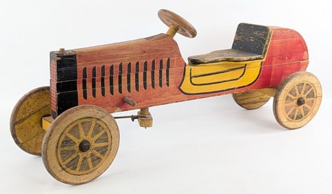 Early S.A. Smith Mfg. Co. Wooden Ride On Car