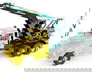 All American Toy Co. A&S Lumber Timber Loader Truck: Hard to find All American Toy Co. A&S lumber timber loader. The mounted crane swivels and the cranks work. The truck has a couple small rub marks where the crane sits on the roof of the truck. A very