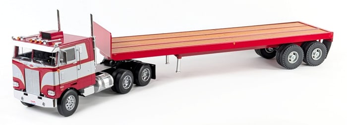 Custom Peterbilt Cabover Truck With Flatbed Trailer