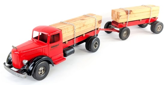 Smith Miller L Mack Lumber Hauler Truck w/ Pup Trailer