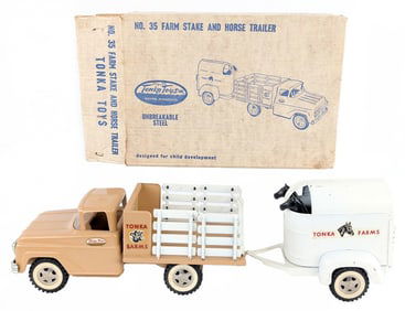 Tonka No. 35 Farm Stake and Horse Trailer Set w/ Box