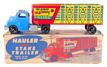 Marx Tri-State Hauling Truck and Stake Trailer w/ Box