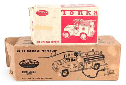 Tonka No. 46 Suburban Pumper and No. 425 Jeep Pumper - Boxes Only