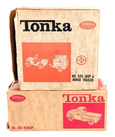 Tonka No. 525 Jeep & Horse Trailer + No. 302 Pickup Truck - Boxes Only