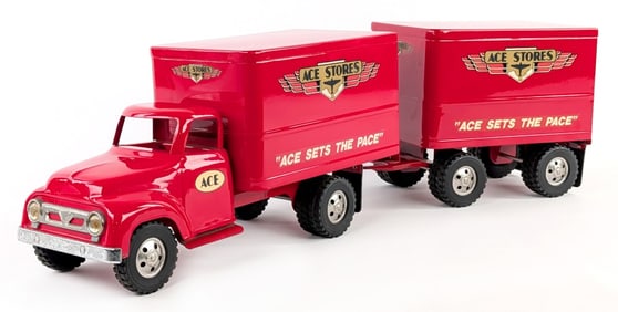 Tonka Desalle Ace Hardware Stores Delivery Truck w/ Pup Trailer