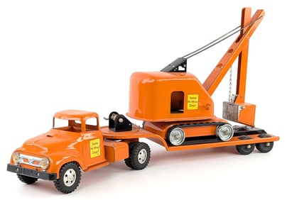 Original Tonka State Hi-Way Dept. Truck w/ Lowboy Trailer & Steam Shovel