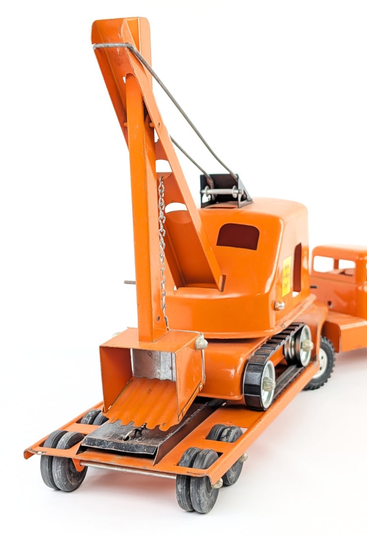 Original Tonka State Hi-Way Dept. Truck w/ Lowboy Trailer & Steam Shovel - 7