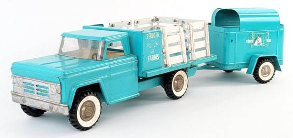 Original Structo Farms Stake Bed Truck w/ Horse Trailer