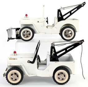 (2) Tonka AA Jeep Wrecker Tow Trucks