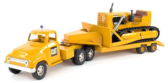 Custom Tonka Caterpillar Truck w/ Lowboy and Dozer
