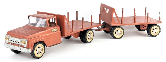 Original Tonka Lumber Truck w/ Pup Trailer