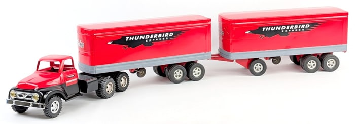 Custom Tonka Thunderbird Express Truck w/ Double Trailers