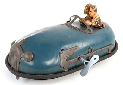 Lindstrom Tin Windup Skeeter Bug Bumper Car - Blue
