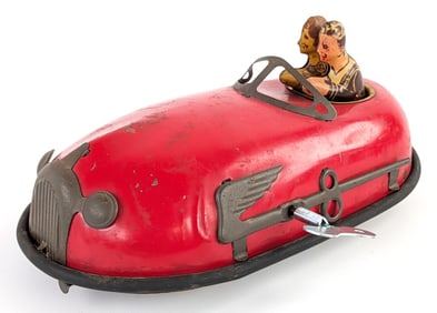 Lindstrom Tin Windup Skeeter Bug Bumper Car - Red