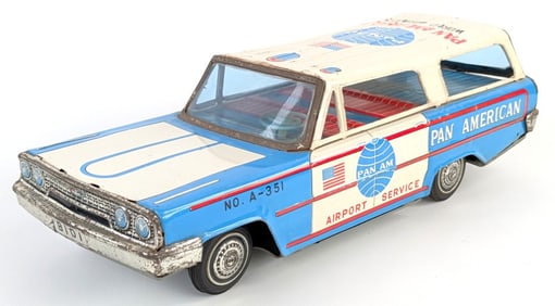 Japan Tin Friction Ford Pan American Airport Service Car