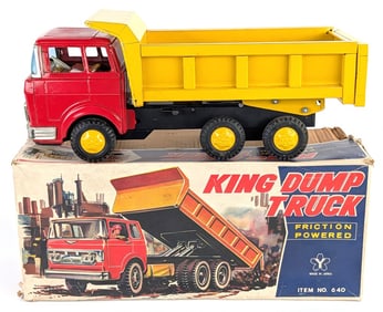 Yonezawa Tin Friction King Dump Truck w/ Box