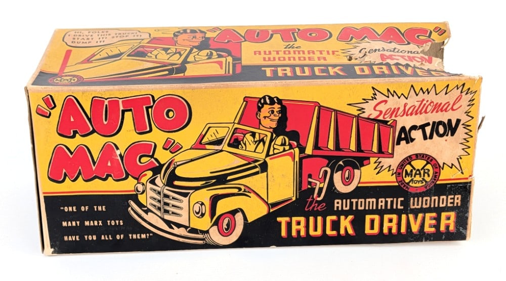 Marx Windup Auto Mac Truck Driver w/ Box - 11